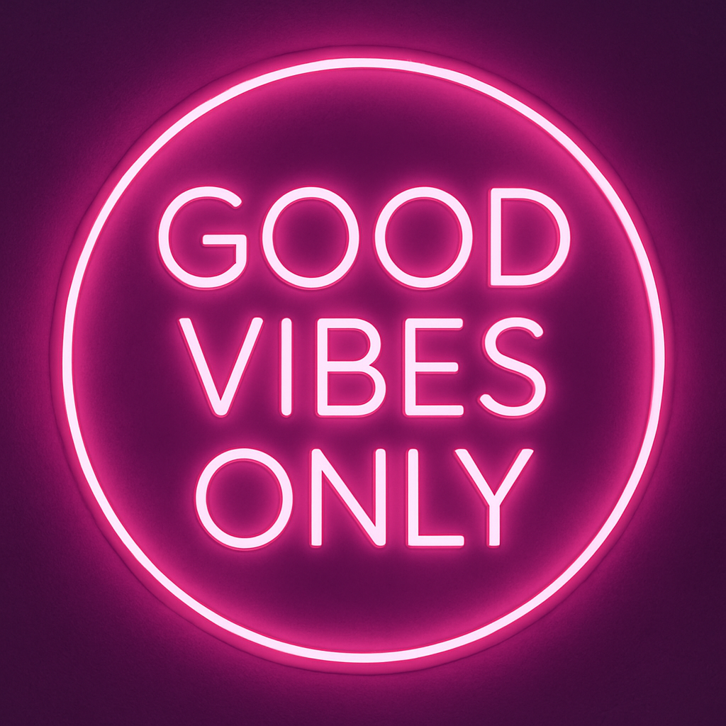GOOD VIBES ONLY Colorful Gradient LED Neon Sign