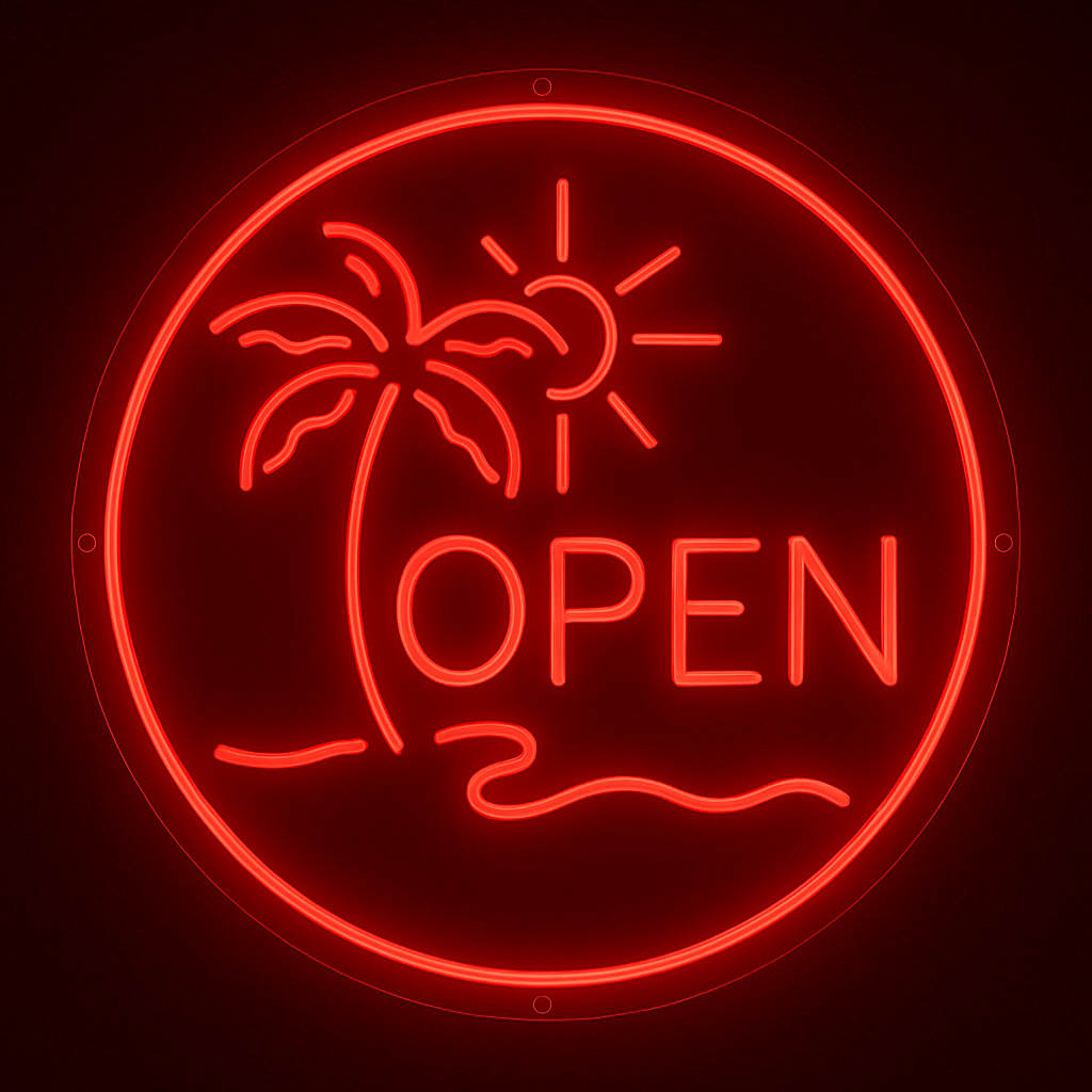 Clayful OPEN Paradise LED Light – Color Running RGB Led Sign