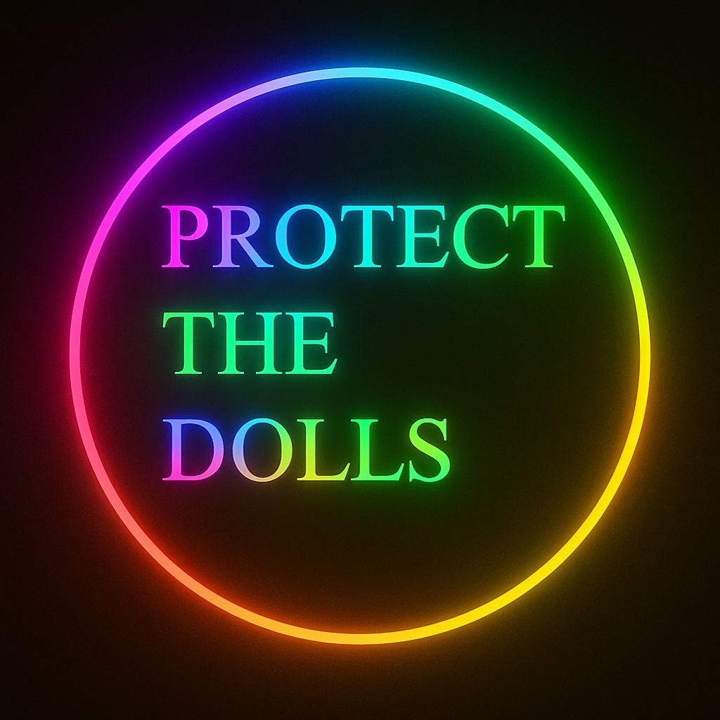 PROTECT THE DOLLS Neon Sign – Rainbow LED Wall Light for Bedroom