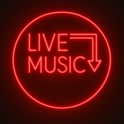 LIVE MUSIC Neon Sign – Rainbow LED Sign with Sound-Reactive Glow