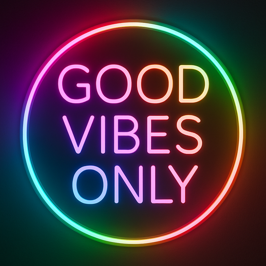 GOOD VIBES ONLY Colorful Gradient LED Neon Sign