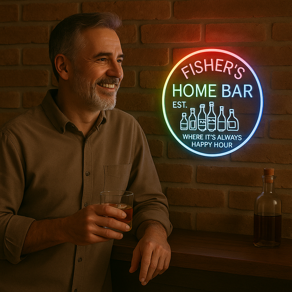 Light Up His Special Corner: Custom RGB Bar Sign