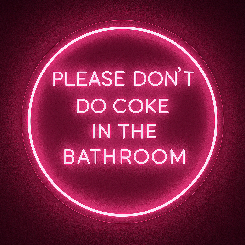 Please Don’t Do Coke in the Bathroom – Funny RGB Neon Sign