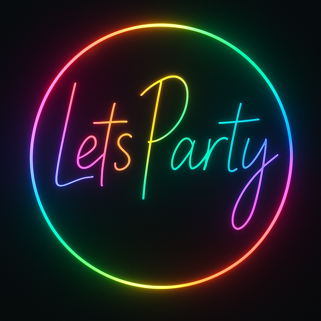 Let’s Party Neon Sign – Music Reactive Rainbow LED Wall Light