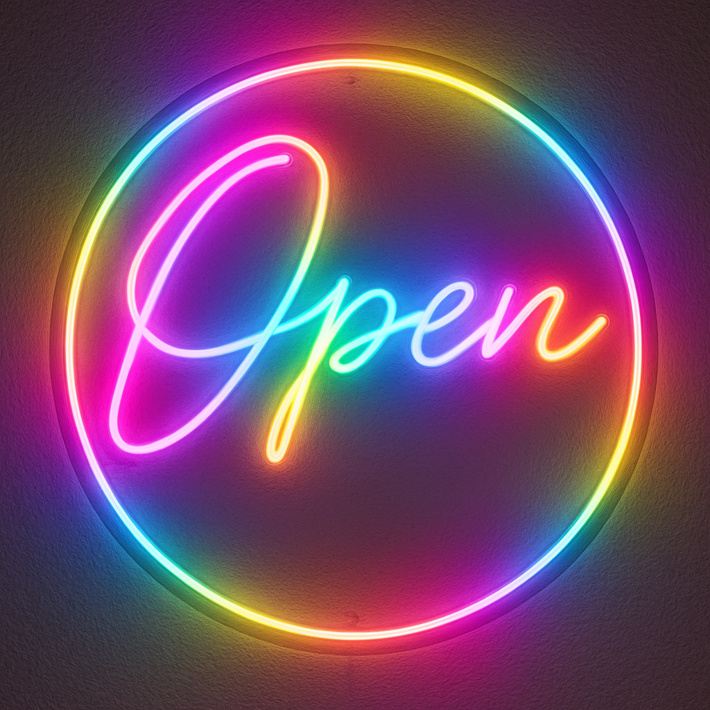 Clayful OPEN LED Sign – Color Changing RGB,Classic Colors