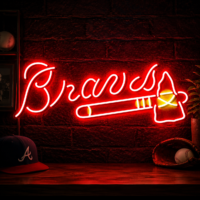 Atlanta Braves Baseball Bat Neon Sign