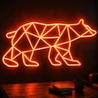Geometric Bear LED Neon Sign