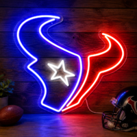 Houston Football Bull Head LED Neon Sign