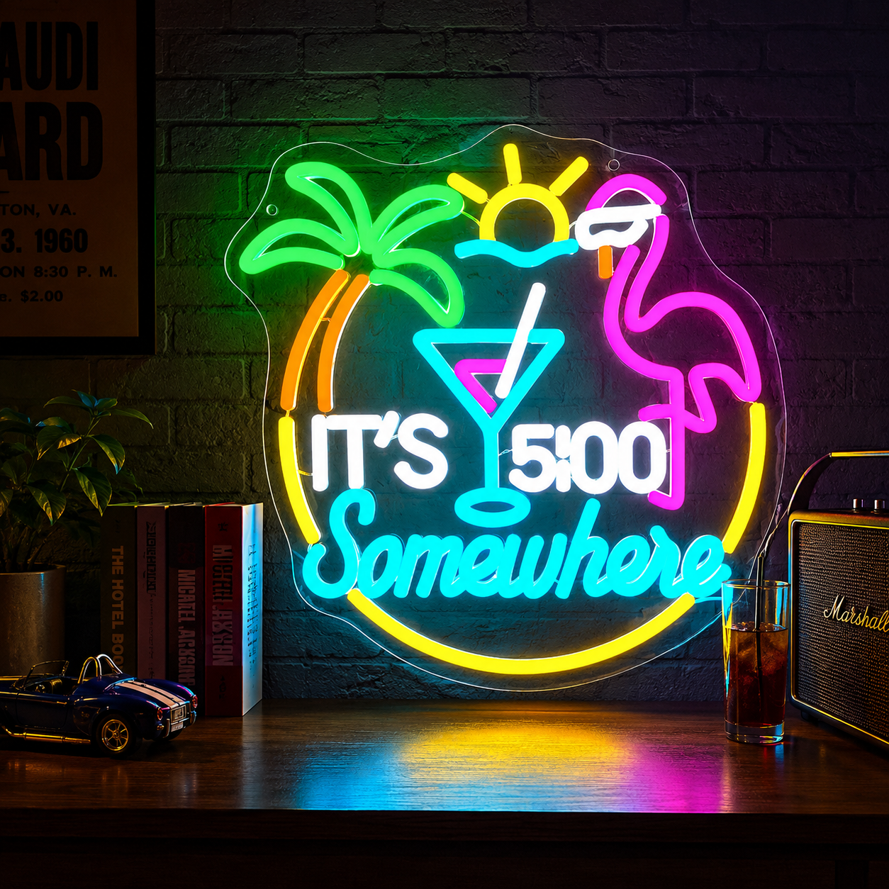 It's 5 O'Clock Somewhere LED Neon Sign