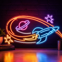 Rocket Space LED Neon Sign