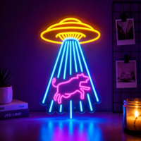 UFO Cow Abduction LED Neon Sign